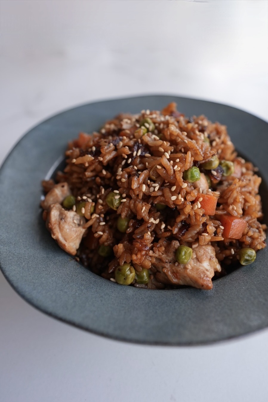 Chicken Fried Rice in a Rice Cooker