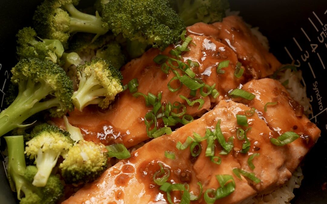 Easy Teriyaki Salmon Bowl in a Rice Cooker