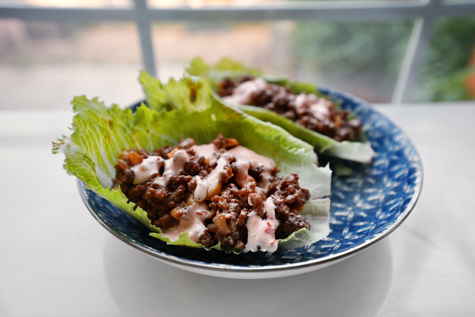 Healthy Spicy Peanut Beef Lettuce Wraps with Bang Bang Sauce