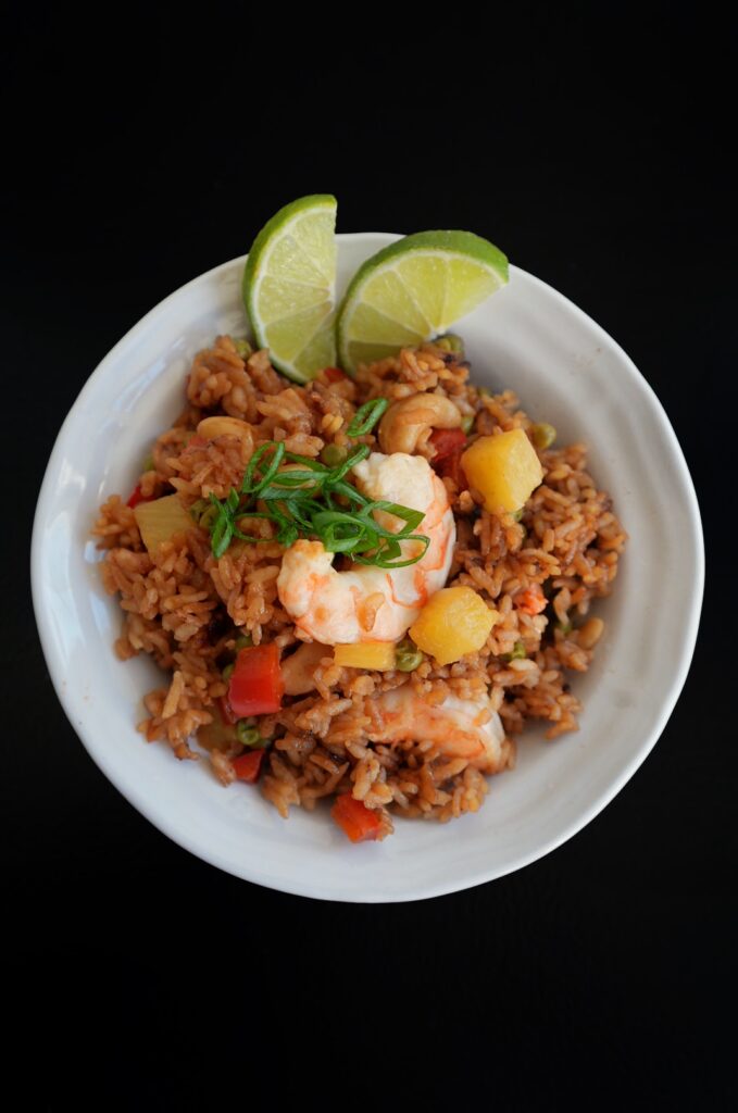 Thai-Style Shrimp and Cashew Pineapple Fried Rice