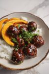 Sticky Sesame Ginger Chicken Meatballs