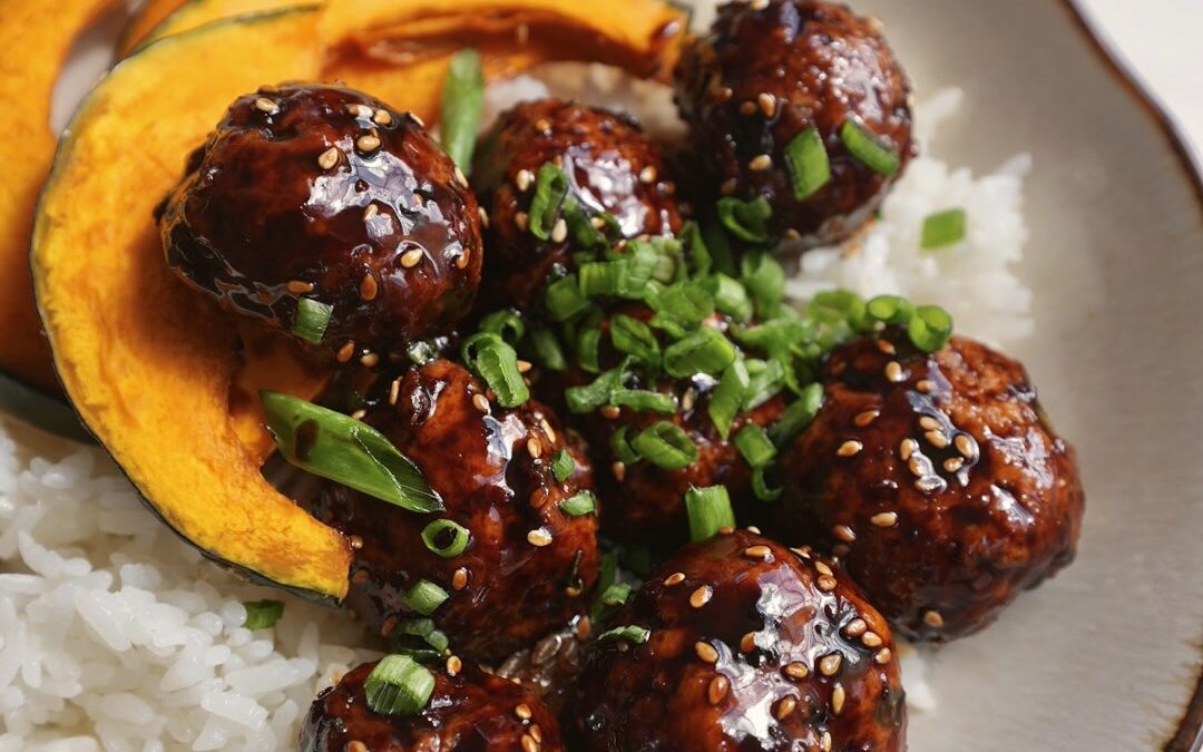 Asian Sticky Sesame Ginger Chicken Meatballs