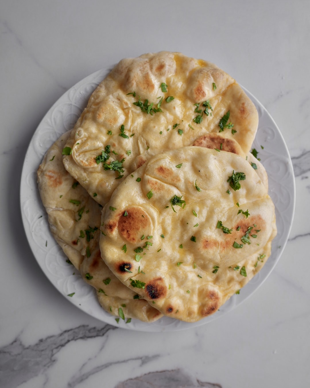 Easy No-Knead Garlic-Butter Naan