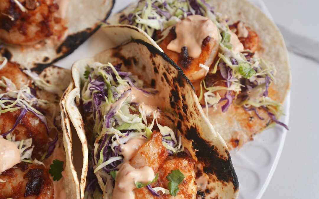 Healthier Bang Bang Shrimp Tacos