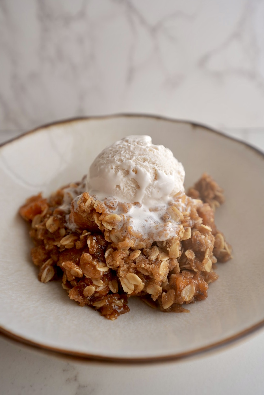 Persimmon Crumble in a Skillet