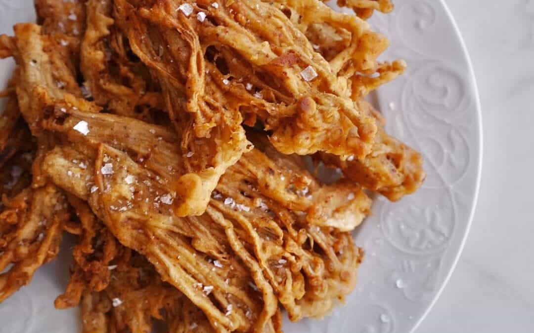 Crispy Deep-Fried Spicy Enoki Mushrooms (They Taste Like Chicken!)