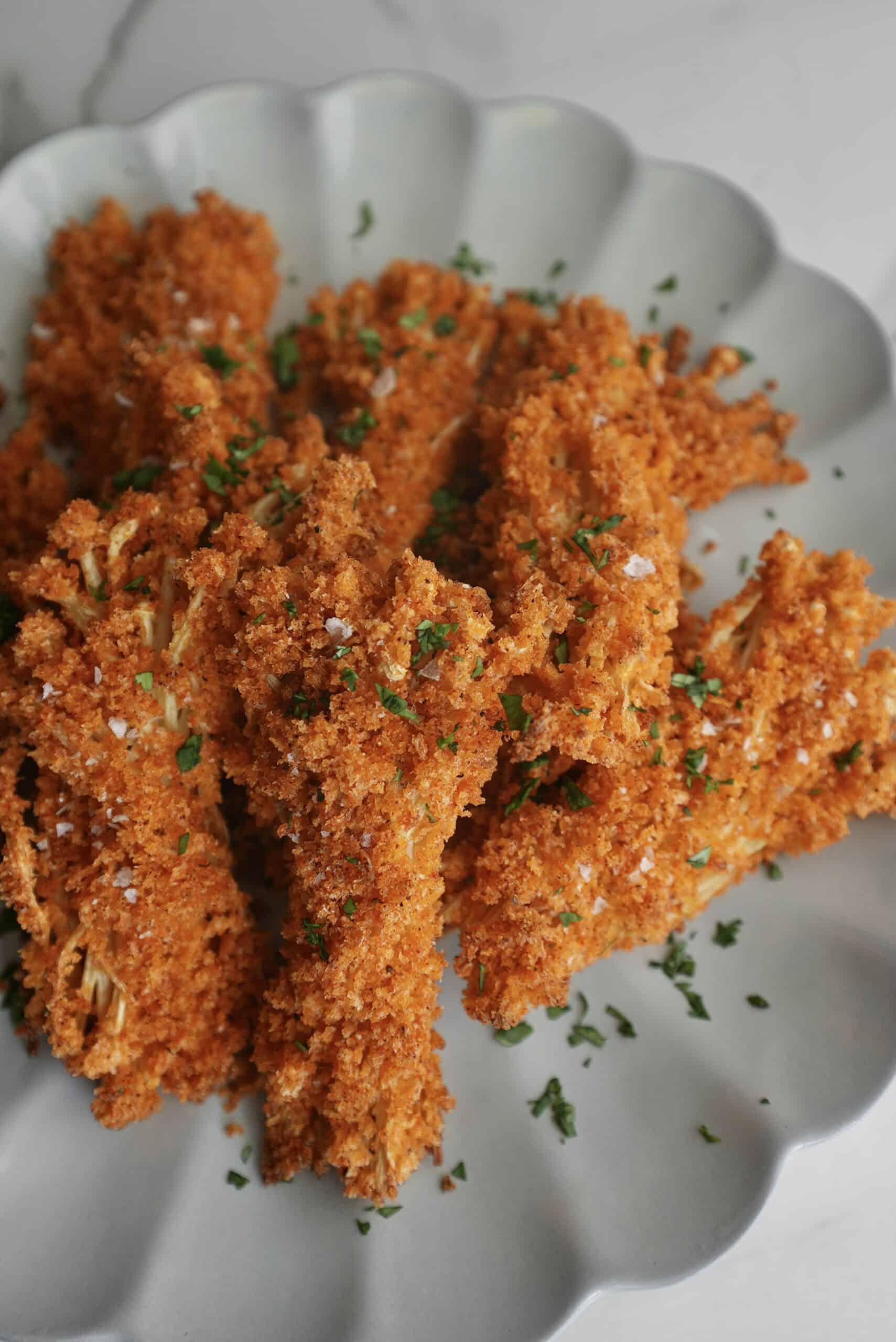 Baked Crispy Enoki Mushroom “Chicken” Strips