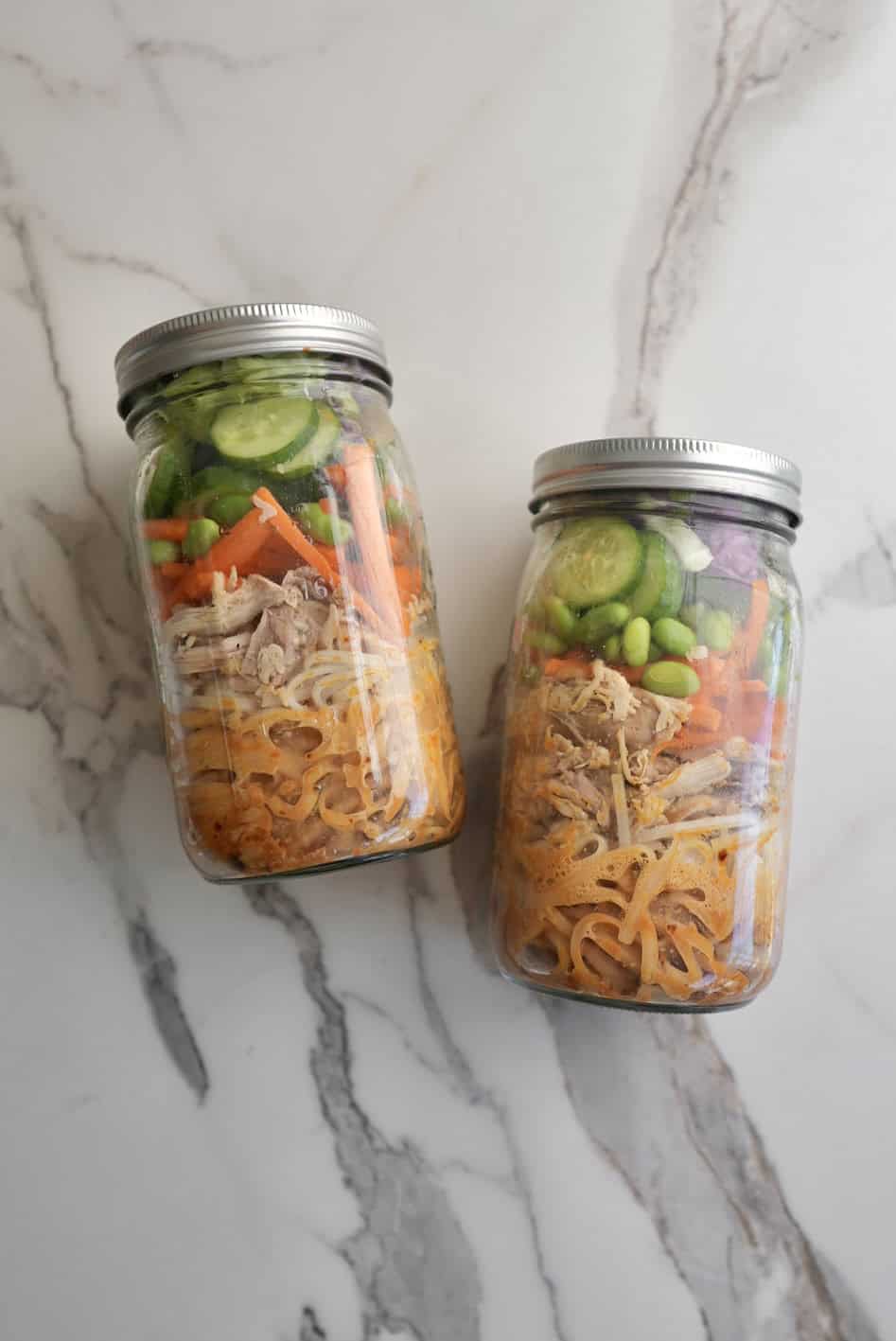 Healthy Peanut Noodles in a Jar