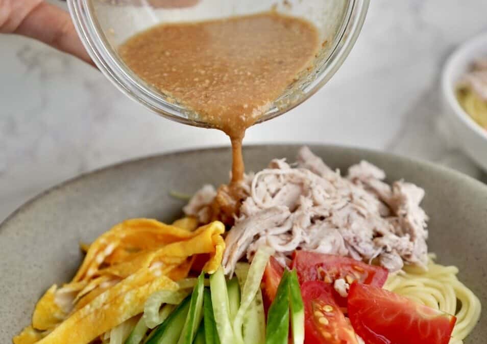 Hiyashi Chuka (冷やし中華) with Sesame Dressing