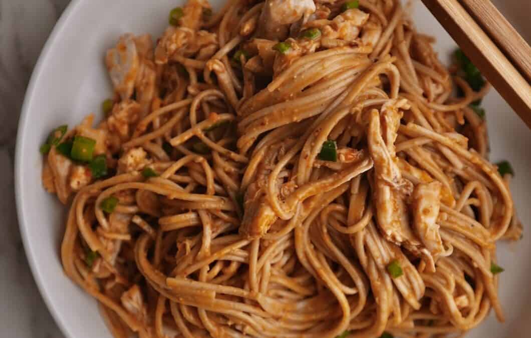 Hiyashi Soba with Spicy Peanut Sauce