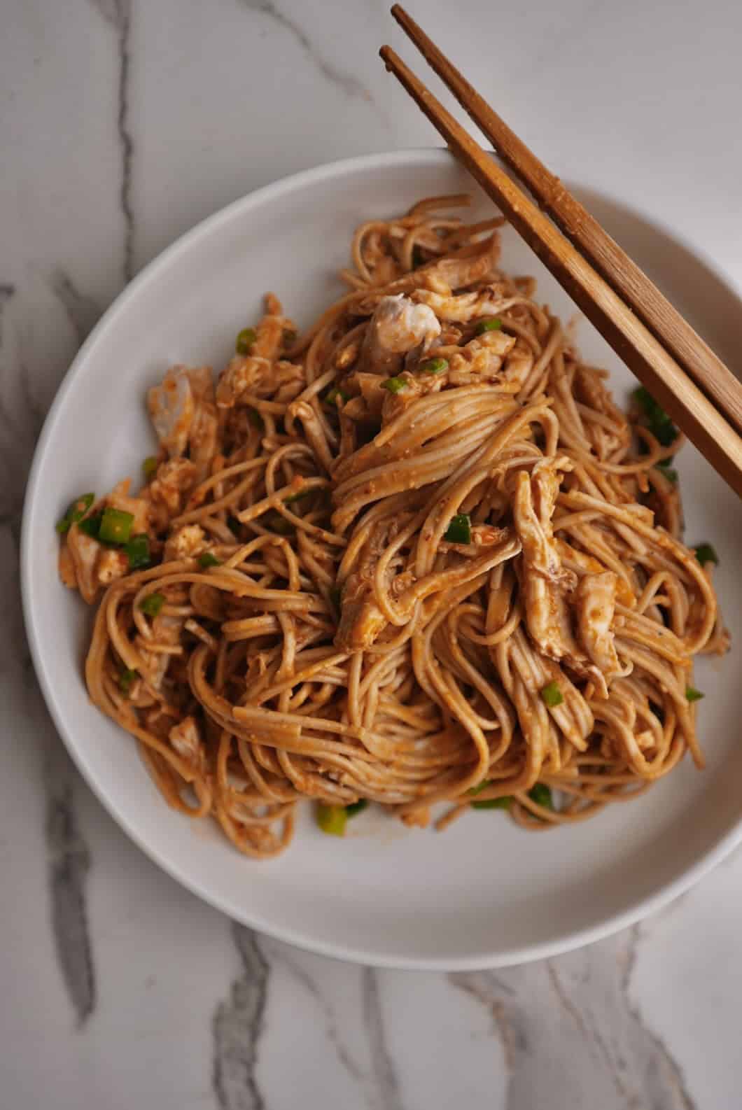 Hiyashi Soba with Spicy Peanut Sauce