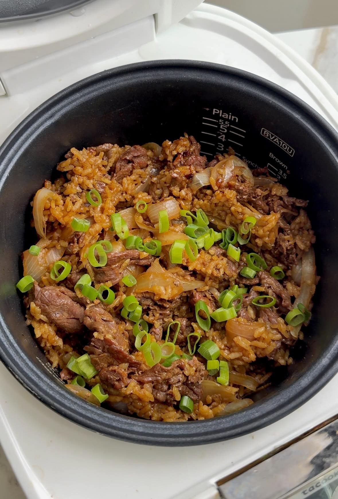 Gyudon in a Rice Cooker