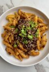 Kabocha Scissor-Cut Noodles with Spicy Peanut Sauce